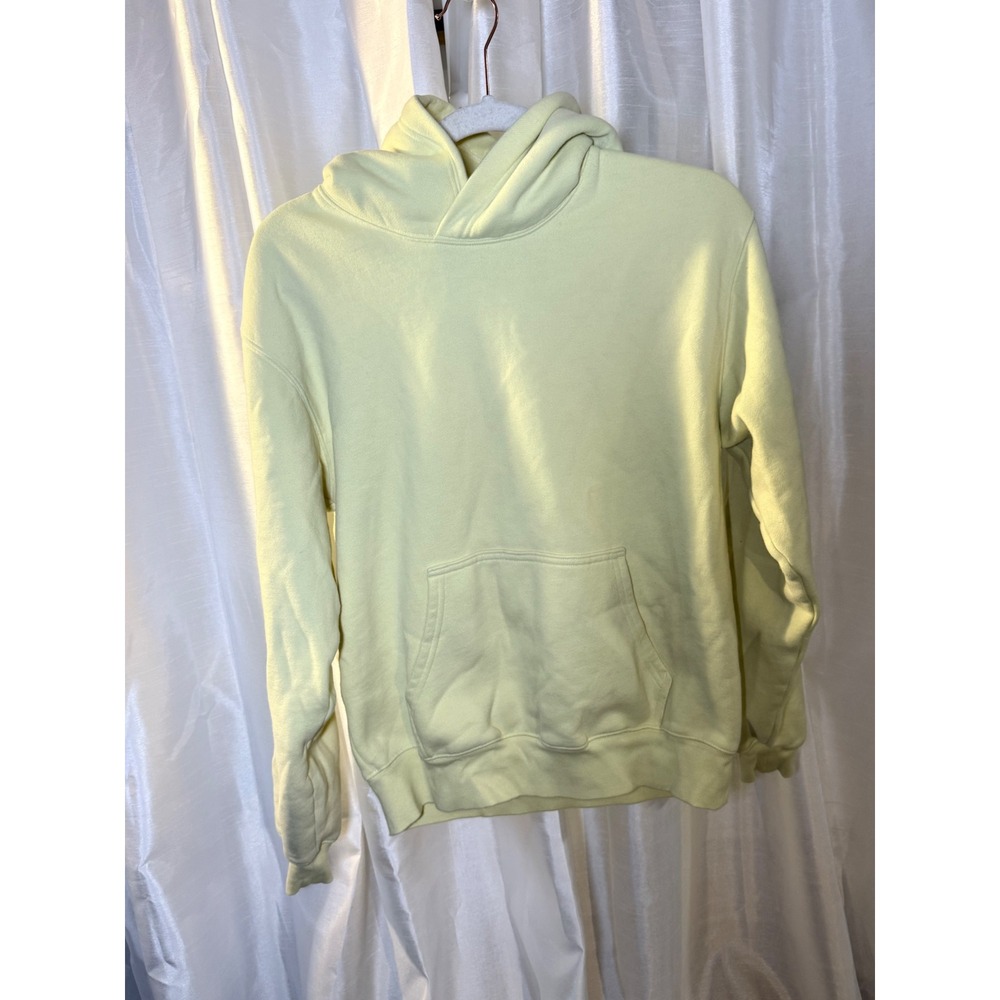 Aritzia Sweatfleece Hoodie Women S Yellow Perfect Fit Pullover Logo Hood